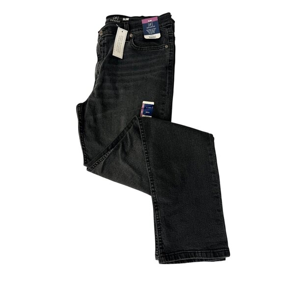 George Other - George Mens Slim Fit Jeans Dark Wash Straight Leg 36x34 Cotton Blend Durable Eve